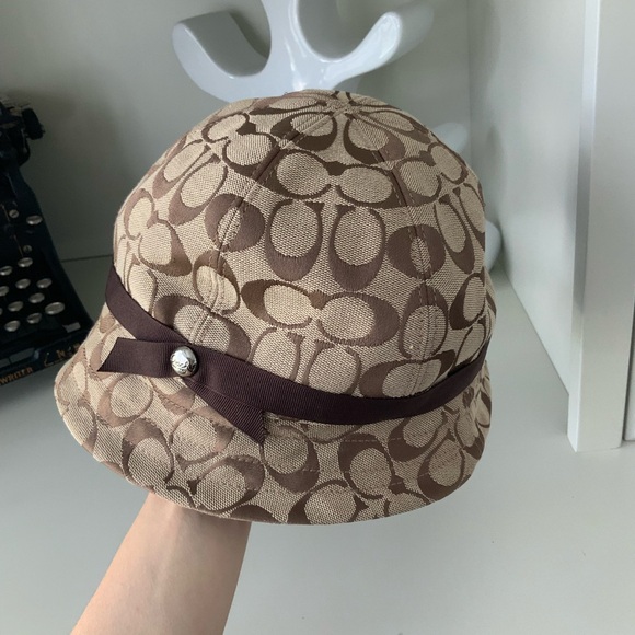 Vintage Y2K Early 2000’S COACH Monogram C Brown Bucket Hat Size M/L Women’s - Picture 8 of 16